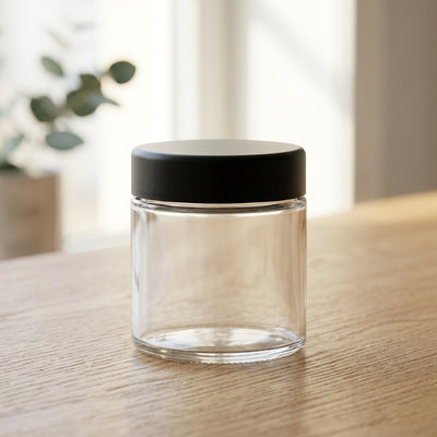 3oz Glass Jar with Black Child-Resistant Lid