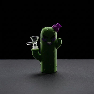 Expression cactus water pipe on dark slate surface - Oil Slick Pad