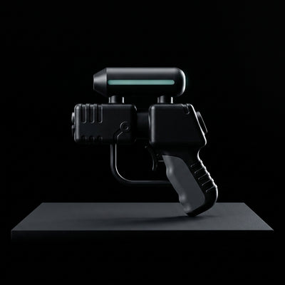 Extre Squirt Gun Vape Battery on dark slate surface - Oil Slick Pad