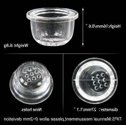 Big 9 Holes Glass Bowl