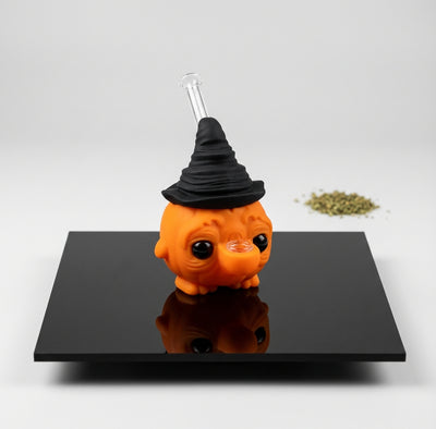 6.6" Silicone Pumpkin Wizard Hat Water Pipe
