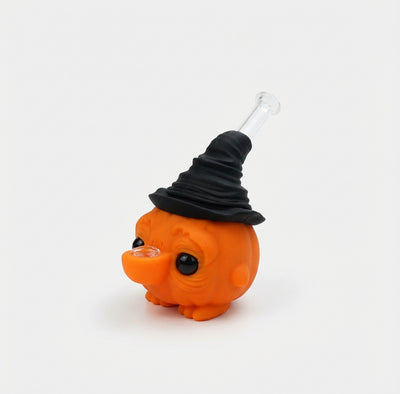 6.6" Silicone Pumpkin Wizard Hat Water Pipe
