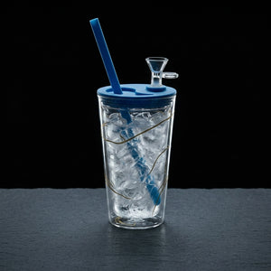 Freeze cooling cup bubbler on dark slate surface - Oil Slick Pad