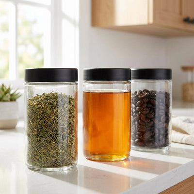 Lifestyle - Kitchen storage with herbs, honey, coffee