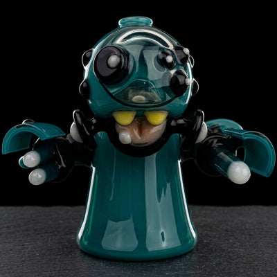 Kerby Armed Bot on dark slate surface - Oil Slick Pad