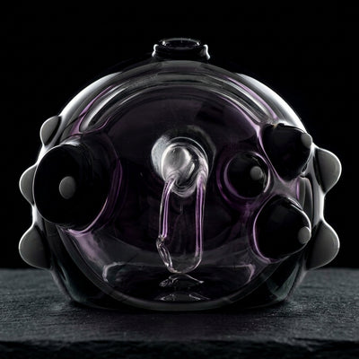 Kerby Black Bot Head on dark slate surface - Oil Slick Pad