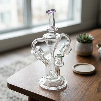 10" Monark Color Accent Dual Chamber Recycler - lifestyle product photography