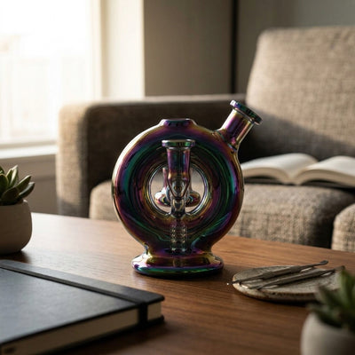 5" Iridescent Donut Rig (one off) - lifestyle product photography