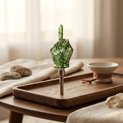 5″ Middle Finger Glass Nectar Straw - lifestyle product photography