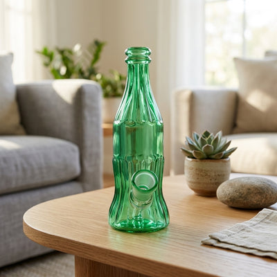 6" Colored Glass Soda Bottle Rig - lifestyle product photography