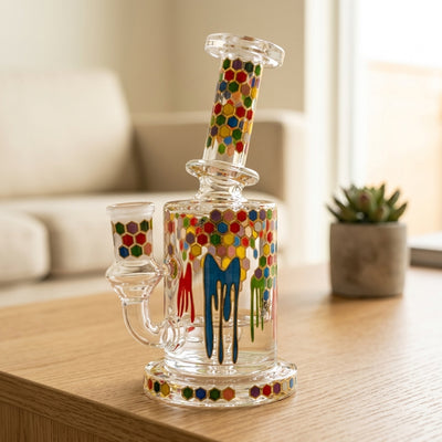 6" Rainbow Bee Decal Rig - lifestyle product photography