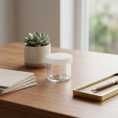 6ml Glass No-Neck Jar with Silicone lid - lifestyle product photography