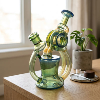 8″ Color Fume Double Uptake Wheel Recycler - lifestyle product photography