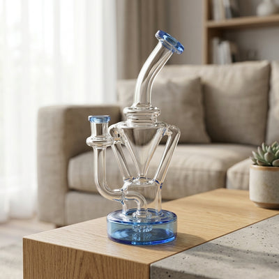 8″ Color Lip/Base Dewer Recycler Rig - lifestyle product photography