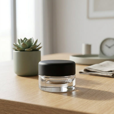 9ml Heavy Bottom Child Resistant Glass Jar with Lids - lifestyle product photography