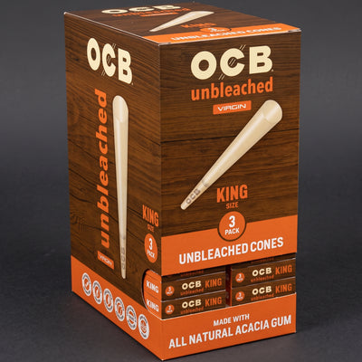 OCB Unbleached King Cones – 3 Count / 24 Packs