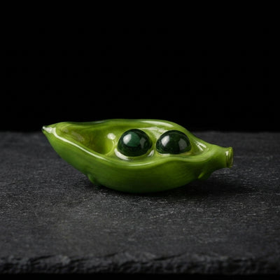 Pea glass pipe on dark slate surface - Oil Slick Pad