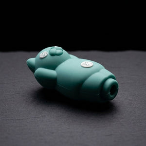 Puppet bear hand pipe on dark slate surface - Oil Slick Pad