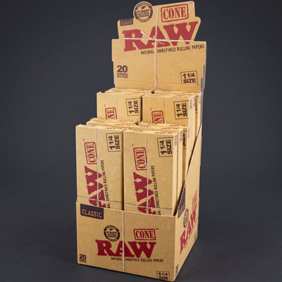 RAW Classic 20pk Pre-Roll 1 ¼ Cones 12bx