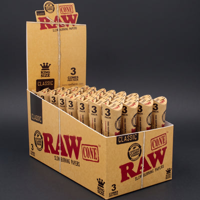 RAW Classic 3pk Pre-Roll King Size Cones 32bx