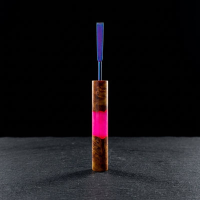 Round Sesh Sceptor DAB Tool V2 – Lucy UV on dark slate surface - Oil Slick Pad