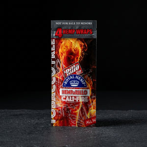 Royal Blunts Hemparillo All Natural (4 Wraps) - Cali-Fire on dark slate surface - Oil Slick Pad