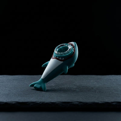 Shark hand pipe on dark slate surface - Oil Slick Pad