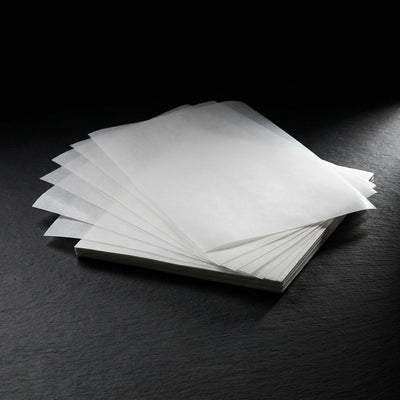 Oil Slick Paper - Editorial product shot, fanned sheets displaying individual parchment