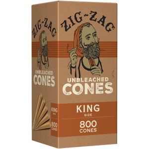 ZIG ZAG KING SIZE BULK UNBLEACHED CONES – (800 CONE CARTON)