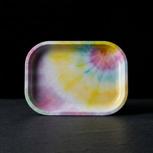 Vibes 1-800 What I Smoke Rolling Tray on dark slate surface - Oil Slick Pad