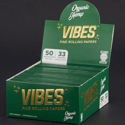 Vibes Organic Hemp Papers Box – King Size Slim
