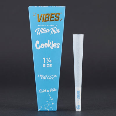 VIBES x Cookies 1.25" Ultra Thin Cones - 6 / 30 Display Box - Blue