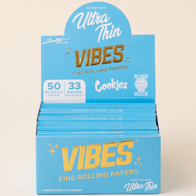 Vibes X Cookies King Size Slim Ultra Thin – 33 / 50 Display Box – Blue, light background