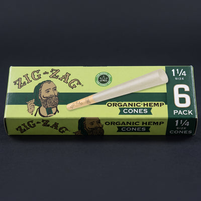 Zig Zag Paper Cones Organic Hemp 1 ¼ – 6pk