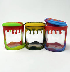 5oz jar with silicone jar jacket and Dab Container - Oil Slick