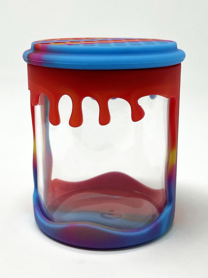 5oz jar with silicone jar jacket and Dab Container - Oil Slick