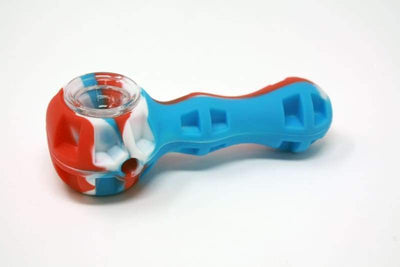 Silicone Spoon Pipe with Glass Bowl and Silicone Lid